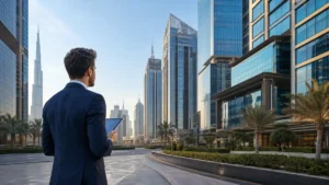 Commercial property to buy in Dubai featuring modern office towers and premium business real estate in the city’s commercial district.